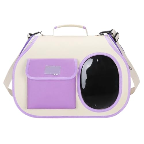 XJGQQ Katzentasche Umhängetasche for Haustierausflüge, Tragbare, Atmungsaktive Katzentasche, Tragbare Katzenschultasche, Reiserucksack for Hunde Katzentaschen(Purple) von XJGQQ