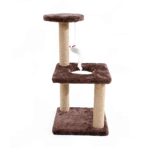 XJGQQ Kletterwand für Katzen Katzenklettergerüst, Katzenspielzeug, dreistöckige All-in-One-Villa, mehrstöckige, langlebige Plattform for Schleifen von Katzenkrallen Leicht zu Reinigen(Coffee) von XJGQQ