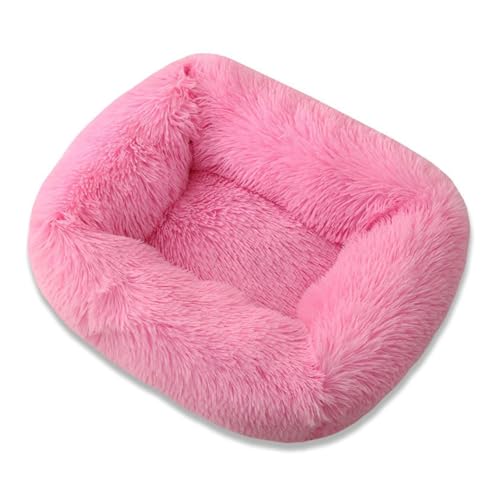 XJHKG Flauschig Hundebett Katzenbett, Waschbar Katzenbett aus kuscheligem Plüsch mit Dicker Füllung(HotPink,L) von XJHKG