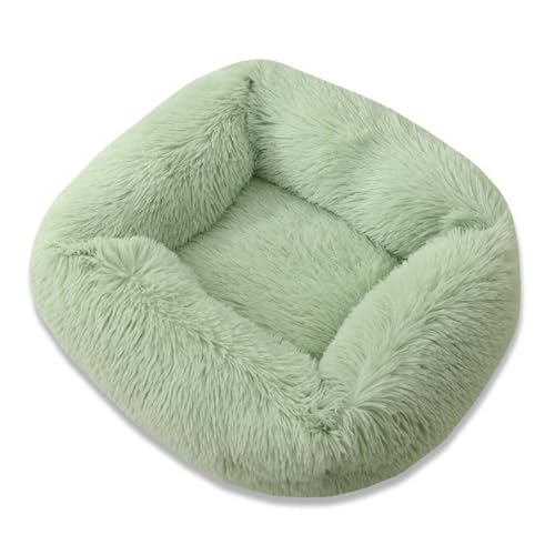 XJHKG Flauschig Hundebett Katzenbett, Waschbar Katzenbett aus kuscheligem Plüsch mit Dicker Füllung(LightGreen,M) von XJHKG