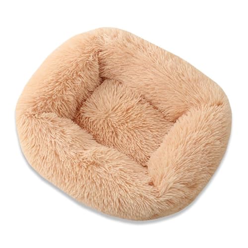 XJHKG Flauschig Hundebett Katzenbett, Waschbar Katzenbett aus kuscheligem Plüsch mit Dicker Füllung(Moccasin,L) von XJHKG