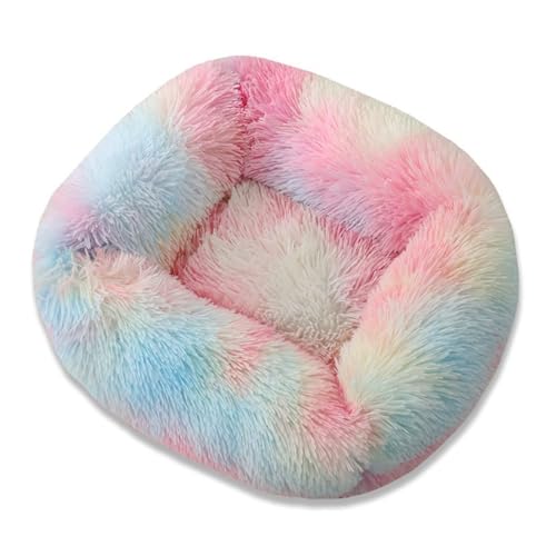 XJHKG Flauschig Hundebett Katzenbett, Waschbar Katzenbett aus kuscheligem Plüsch mit Dicker Füllung(Multi-colored,L) von XJHKG