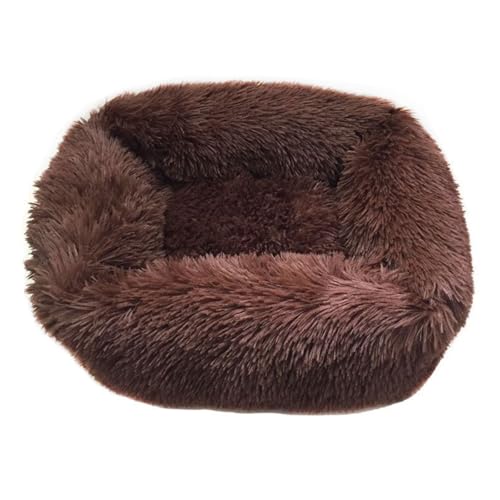 XJHKG Flauschig Hundebett Katzenbett, Waschbar Katzenbett aus kuscheligem Plüsch mit Dicker Füllung(SaddleBrown,L) von XJHKG