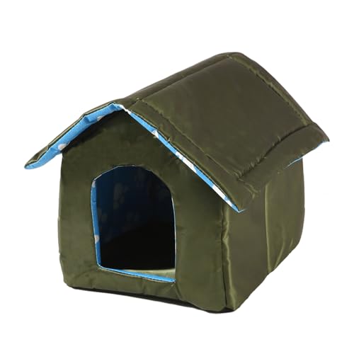 XJHKG Haustierhaus für Draußen, Wasserdichtes Hunde Katzenbett Haus für Hunde, Katzen, Kaninchen(Army Green,M) von XJHKG