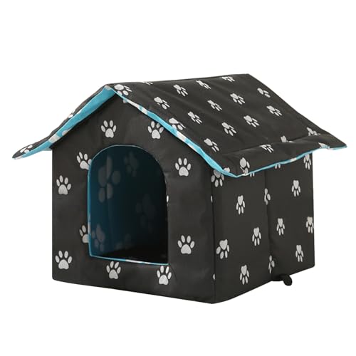 XJHKG Haustierhaus für Draußen, Wasserdichtes Hunde Katzenbett Haus für Hunde, Katzen, Kaninchen(Black,L) von XJHKG