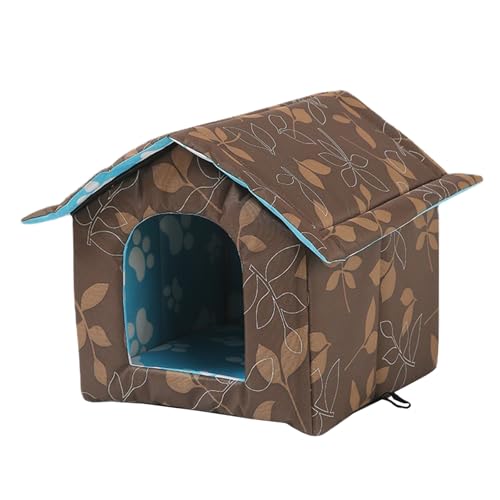 XJHKG Haustierhaus für Draußen, Wasserdichtes Hunde Katzenbett Haus für Hunde, Katzen, Kaninchen(Coffee,L) von XJHKG