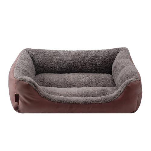 XJHKG Hundebett Katzenbett, Kuscheliges Waschbar Haustierbett Hundekorb Hundekissen(Brown,M) von XJHKG