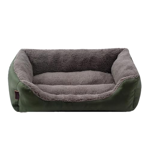 XJHKG Hundebett Katzenbett, Kuscheliges Waschbar Haustierbett Hundekorb Hundekissen(DarkGreen,L) von XJHKG