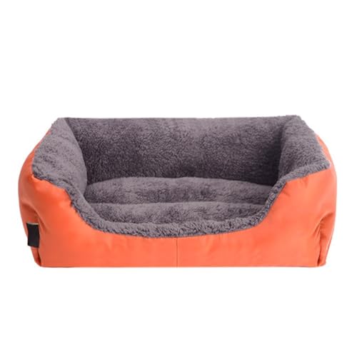 XJHKG Hundebett Katzenbett, Kuscheliges Waschbar Haustierbett Hundekorb Hundekissen(OrangeRed,L) von XJHKG