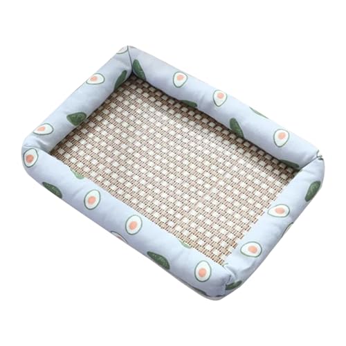 XJHKG Kühlmatte für Hundebetten, Atmungsaktiv Rattan Kühlendes Hundebett für Katzen und Hunde(LightBlue,S) von XJHKG