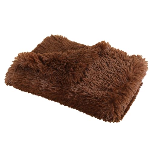 XJHKG Langer Plüsch Hundematte, Kuschelige und Weiche Flauschig Hundebett Hundekorb(Brown,M) von XJHKG