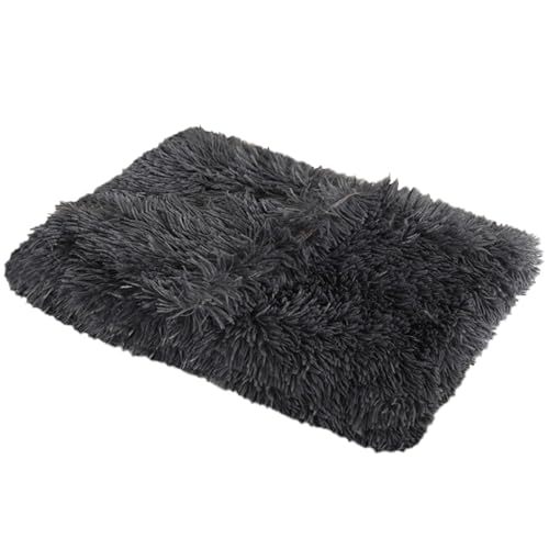 XJHKG Langer Plüsch Hundematte, Kuschelige und Weiche Flauschig Hundebett Hundekorb(DarkGray,L) von XJHKG