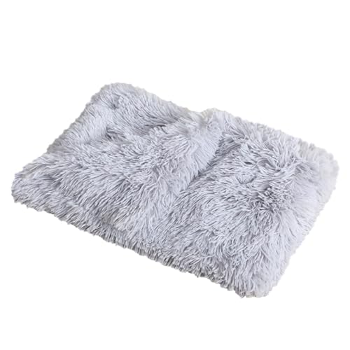 XJHKG Langer Plüsch Hundematte, Kuschelige und Weiche Flauschig Hundebett Hundekorb(Gray,L) von XJHKG