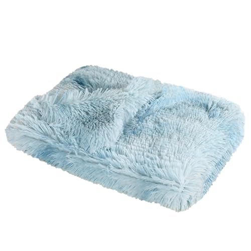 XJHKG Langer Plüsch Hundematte, Kuschelige und Weiche Flauschig Hundebett Hundekorb(LightBLue,L) von XJHKG