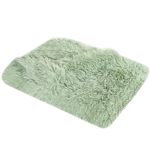 XJHKG Langer Plüsch Hundematte, Kuschelige und Weiche Flauschig Hundebett Hundekorb(LightGreen,L) von XJHKG