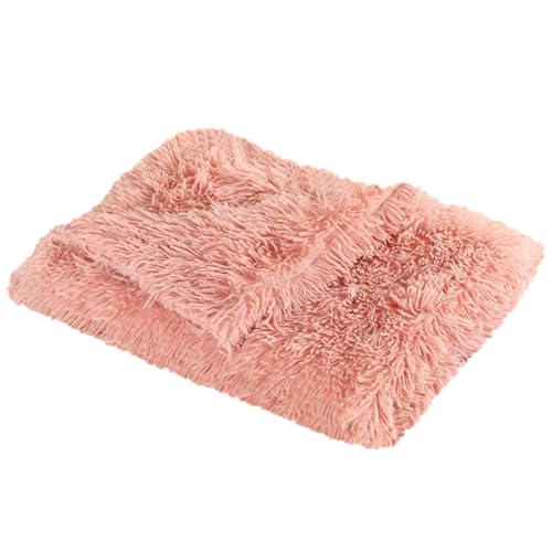 XJHKG Langer Plüsch Hundematte, Kuschelige und Weiche Flauschig Hundebett Hundekorb(LightPink,L) von XJHKG