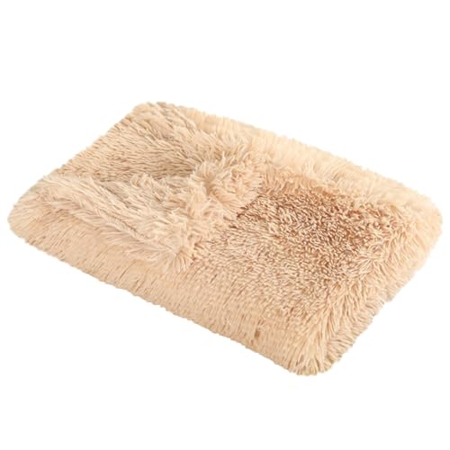 XJHKG Langer Plüsch Hundematte, Kuschelige und Weiche Flauschig Hundebett Hundekorb(Moccasin,M) von XJHKG