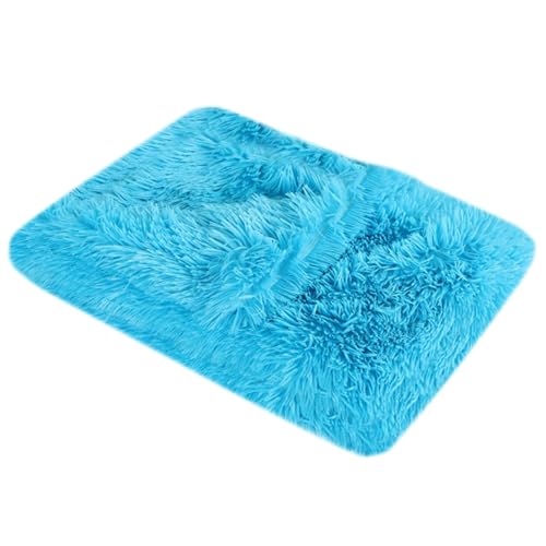 XJHKG Langer Plüsch Hundematte, Kuschelige und Weiche Flauschig Hundebett Hundekorb(SkyBlue,L) von XJHKG