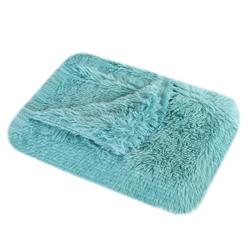 XJHKG Langer Plüsch Hundematte, Kuschelige und Weiche Flauschig Hundebett Hundekorb(Turquoise,L) von XJHKG