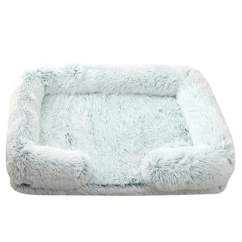 XJHKG Sofa Haustierbett, Warmes Haustier Couch Hundekatzenbett mit Waschbarem Bezug und Rutschfester Unterseite(Azure,M) von XJHKG