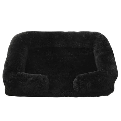 XJHKG Sofa Haustierbett, Warmes Haustier Couch Hundekatzenbett mit Waschbarem Bezug und Rutschfester Unterseite(Black,S) von XJHKG