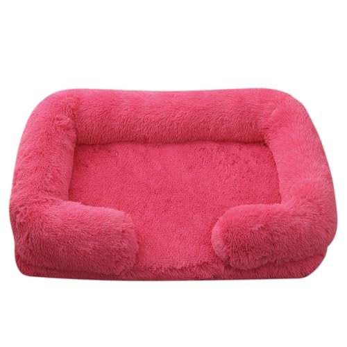 XJHKG Sofa Haustierbett, Warmes Haustier Couch Hundekatzenbett mit Waschbarem Bezug und Rutschfester Unterseite(DeepPink,XL) von XJHKG