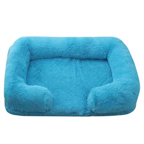 XJHKG Sofa Haustierbett, Warmes Haustier Couch Hundekatzenbett mit Waschbarem Bezug und Rutschfester Unterseite(DeepSkyBlue,L) von XJHKG