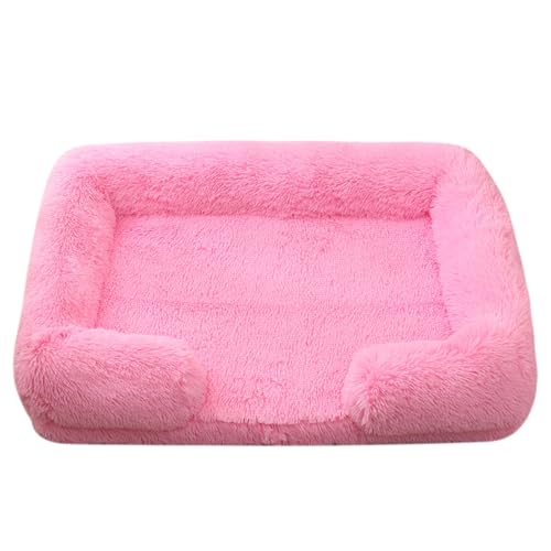 XJHKG Sofa Haustierbett, Warmes Haustier Couch Hundekatzenbett mit Waschbarem Bezug und Rutschfester Unterseite(HotPink,L) von XJHKG