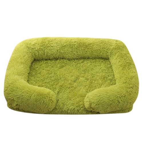 XJHKG Sofa Haustierbett, Warmes Haustier Couch Hundekatzenbett mit Waschbarem Bezug und Rutschfester Unterseite(LawnGreen,L) von XJHKG