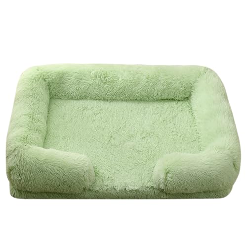 XJHKG Sofa Haustierbett, Warmes Haustier Couch Hundekatzenbett mit Waschbarem Bezug und Rutschfester Unterseite(LightGreen,XL) von XJHKG