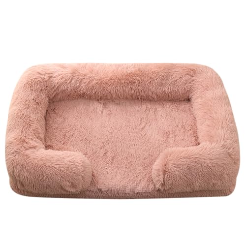 XJHKG Sofa Haustierbett, Warmes Haustier Couch Hundekatzenbett mit Waschbarem Bezug und Rutschfester Unterseite(LightSalmon,M) von XJHKG