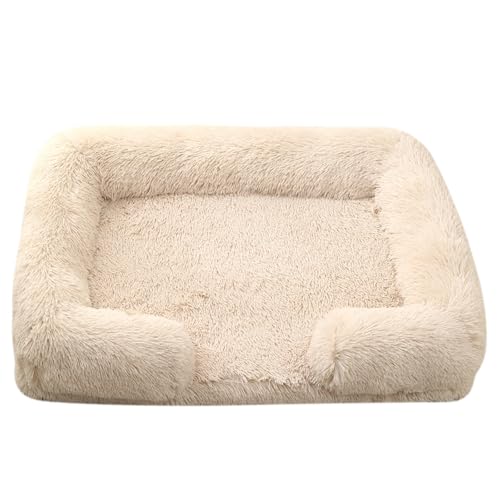 XJHKG Sofa Haustierbett, Warmes Haustier Couch Hundekatzenbett mit Waschbarem Bezug und Rutschfester Unterseite(Moccasin,L) von XJHKG