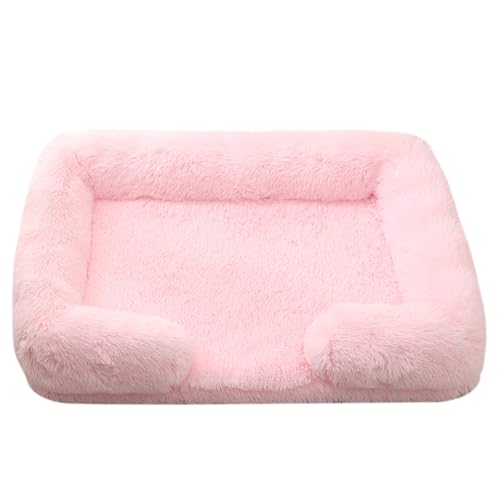 XJHKG Sofa Haustierbett, Warmes Haustier Couch Hundekatzenbett mit Waschbarem Bezug und Rutschfester Unterseite(Pink,L) von XJHKG