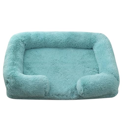 XJHKG Sofa Haustierbett, Warmes Haustier Couch Hundekatzenbett mit Waschbarem Bezug und Rutschfester Unterseite(Turquoise,L) von XJHKG