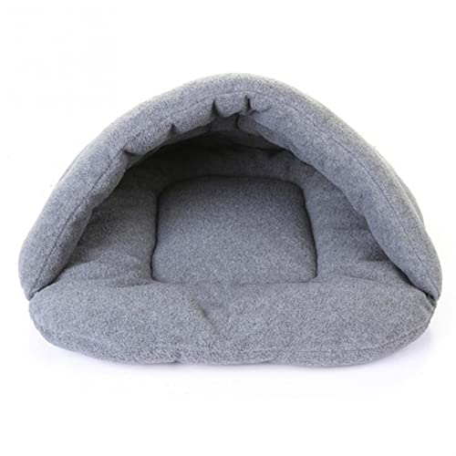 XJHKG Weiches Fleece Winter Warmes Haustier Hundebett 4 Verschiedene Größen Kleiner Hund Katzenschlafsack Welpen Höhlenbett(A-02,L(65cm*59cm)) von XJHKG