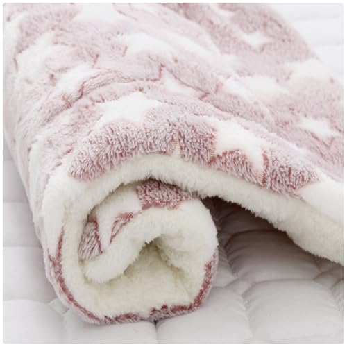 XJHWD Fleece-Haustier-Schlafmatten, weiches, verdicktes Hundebett, Katzenbett, warme waschbare Decke, Bärenmuster, gemütliche Schmusedecke für Haustiere von XJHWD