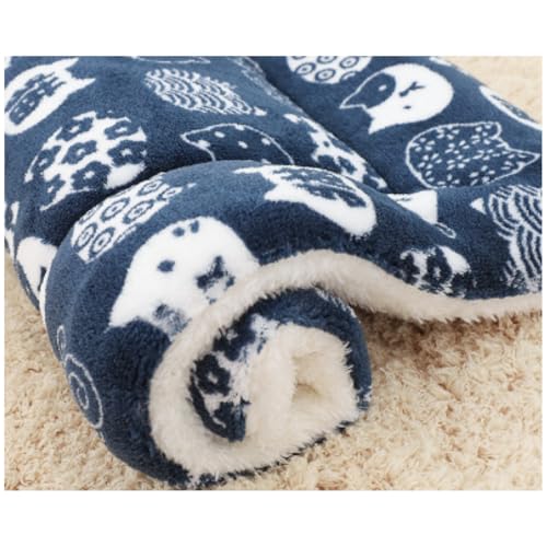 XJHWD Fleece-Haustier-Schlafmatten, weiches, verdicktes Hundebett, Katzenbett, warme waschbare Decke, Bärenmuster, gemütliche Schmusedecke für Haustiere von XJHWD