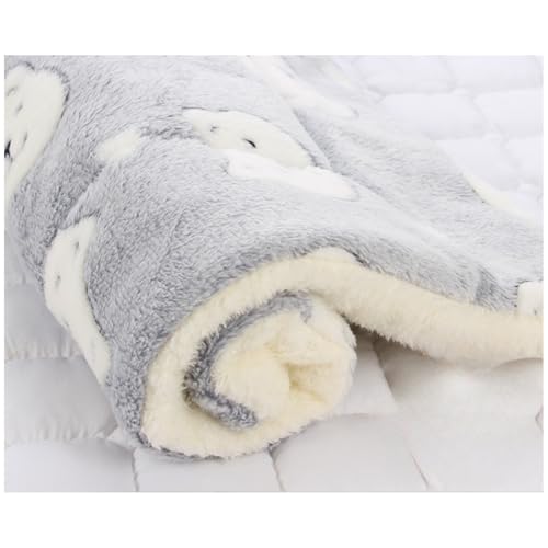 XJHWD Fleece-Haustier-Schlafmatten, weiches, verdicktes Hundebett, Katzenbett, warme waschbare Decke, Bärenmuster, gemütliche Schmusedecke für Haustiere von XJHWD