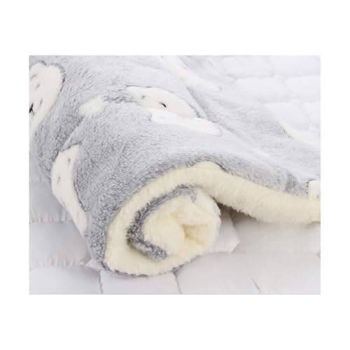 XJHWD Plüsch-Fleece-Haustier-Schlafmatte, weiches Hundebett, warme Katzendecke, verdickte waschbare Unterlage, Bärenmuster, ideal für den Heimgebrauch von XJHWD