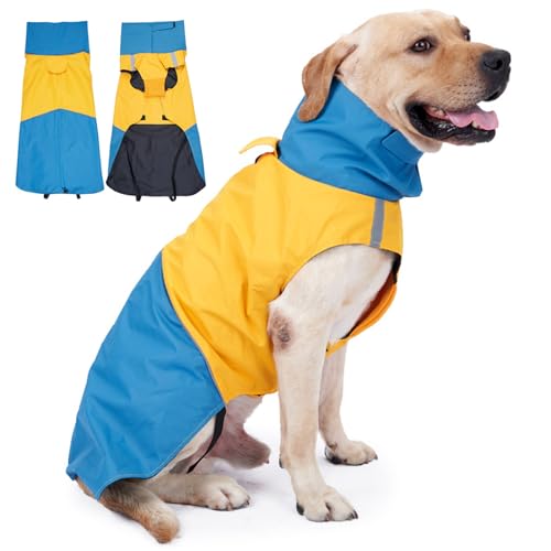 Hund Winterjacke gemütlich | Hunde Regenmäntel für kleine Hunde warm und winddichtem Hundebel wasserdicht mit Loch Reflektierender, wasserdichte Hundemanteile für Dackel Labrador Vollende Abdeckung von XJKLBYQ