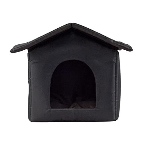 Hundehaus im Freien wetterfeste Haustierhöhle Katze Haus Winter warmes Tierheim 35x33x30 cm, Außenhause im Freien von XJKLBYQ