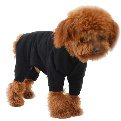 XJKLBYQ Hundeleichter Pyjama, Baumwollhund -Overall, vierbeinige Schwarze die ganze Jahreszeit warme Haustierbodys für mittlere kleine Hunde von XJKLBYQ