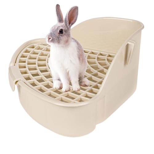 Kaninchendrüsenbox, Dreieck Rabbit Hamster Toilette mit Gitter, Plastik -Eckstrauderschachtel für kleine Anima -Meerschweinchen, Frettchen, Ratte, Eichhörnchen, Chinchillas von XJKLBYQ