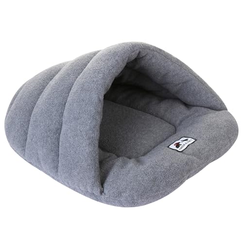 XJKLBYQ Katze Schlafsack, Schlafzone Kuschelhöhle, Winterthermie -Hundebett mit Kapuze, tragbares Pupphundhöhlenbett, faltbares gemütliches Haustierbett für Katze, Hund und Kaninchen/S von XJKLBYQ