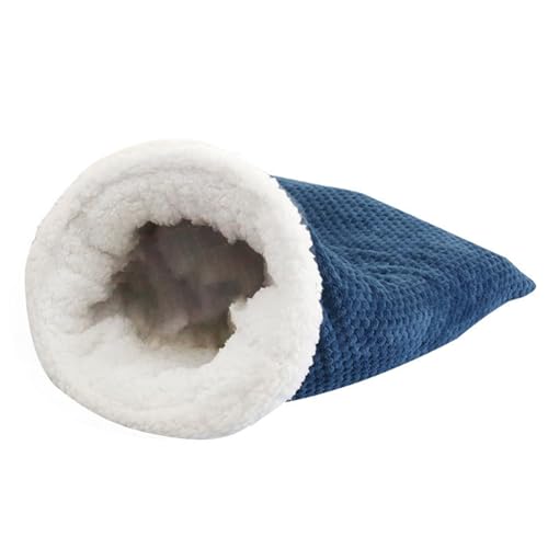 Katze Schlafsack Weiche Plüsch großer Katzensack Sack selbst warmes Katzenbett für Winter gemütliche Katzenbetthöhle 360 ​​° Wrap Bequeme Haustierkuschel Sack für Katzen bis 6 kg, gemütliches Katzenb von XJKLBYQ