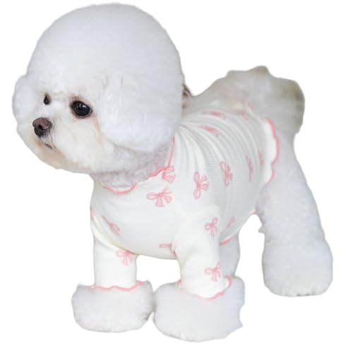 Kleine Hunde Frühlingssommerkleid, kleine Hundekleidung, süßes Hundehirt mit Bugmuster Frühlings Sommerweiches atmungsaktives Outfit für Chihuahua Shih Tzu Yorkshire Welpenkatzen von XJKLBYQ