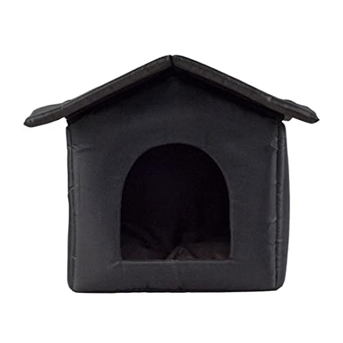 Outdoor Pet Höhle Bett warmes wasseres wasserdichtes Katzen -Versteckhund abnehmbar Oxford Tuch Nest Bett M, Oxford Stoffhause von XJKLBYQ