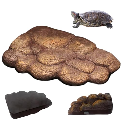 Schildkröten -Backenplattformen, Bogenwinkel -Imitation Steintextur Turtle Tank Accessoires mit Magnet, Reptilienblenden -Floating Ledge Ruhende Terrasse für bärtigen Drachen, Newts, Eidechse von XJKLBYQ