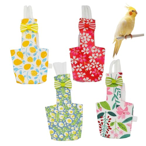 Vogelwindelpapagei Windel, Vogelzubehör, 4PCs wiederverwendbarer Vogelwindel -Fluganzug mit wasserdicht von XJKLBYQ