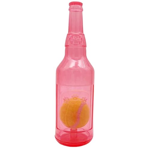 Wine Bottle Hundespielzeug, interaktive niedliche, quietschende Hundespielzeug mit Tennisball im Inneren, süße einzigartige Gummi -Hundespielzeug für Zahnen, Training, Stressabbau /10x3in - Rot von XJKLBYQ